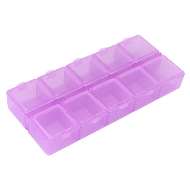 Organizador de joyas BuyWeek caja de almacenamiento 10 rejillas cuadradas moradas