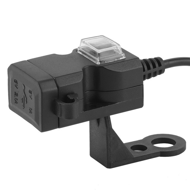 12V Dual USB Port Motorcycle Handlebar 5V 1A / 2.1A Adapter Phone Power Outlet