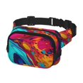 thumbnail image 2 of Kdxio Colorful Abstract Swirls Crossbody Double Layer Waist Bag Belt Bag for Unisex Fanny Pack Fashion Waist Packs for Hiking Running Shopping Traveling, 2 of 9
