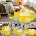 thumbnail image 5 of Round Area Rug 3 Ft, Yellow Grey Washable Non-Slip Circle Carpet for Living Room/Bedroom, Modern Abstract Mottled Ombre Aesthetic Low-Profile Small Floor Mats Collection Rugs for Indoor, 5 of 7