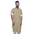 thumbnail image 5 of Atasi Asymmetric Style Rayon Mens Kurta Printed Long Casual Kurta Shirt, 5 of 6