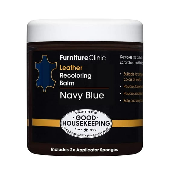 Furniture Clinic The Original Leather Recoloring Balm 16 Colors - Leather Repair Kit for Furniture - Restore Couches, Car Seats & More - Leather Dye for Scratched and Faded Leather (Navy Blue)