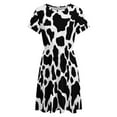 thumbnail image 4 of Cow Print&nbsp;black White Short Sleeve Dress Women Summer Evening Dresses Ladies Sundress, 4 of 7