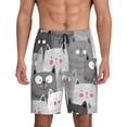 thumbnail image 2 of Picia Cats Group Pajama Shorts for Men, Men's Pajama Bottoms, Sleepwear,Short Pajama Pants-, 2 of 9