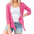 thumbnail image 3 of Womens Sheer Tie Knot Bolero Cardigan Summer Long Sleeve Lightweight Open Front Cover Up Crop Tops, 3 of 7