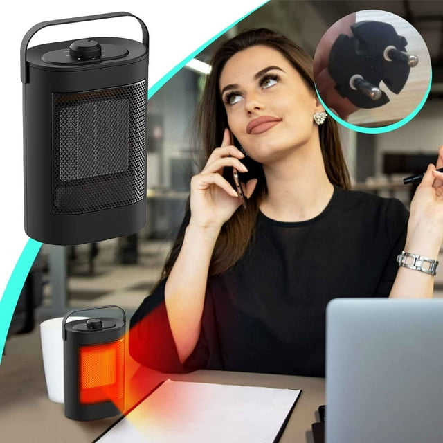 Portable Fast Heating Space Heater, 3-Gear Temperature Adjustment, Intelligent Constant Temperature, Low Noise Anti-Fall & Flame-Retardant Design, Energy Saving for Home Bedroom Office