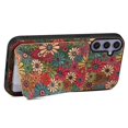 thumbnail image 3 of For Samsung Galaxy S25+ Case with Card Holder Kickstand Flowers Design Leather Phone Cover - Summer, 3 of 5