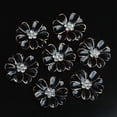 thumbnail image 3 of yuksok 10pcs Shining Flower Rhinestone Embellishment Flatback Button Wedding Decoration Black, 3 of 9