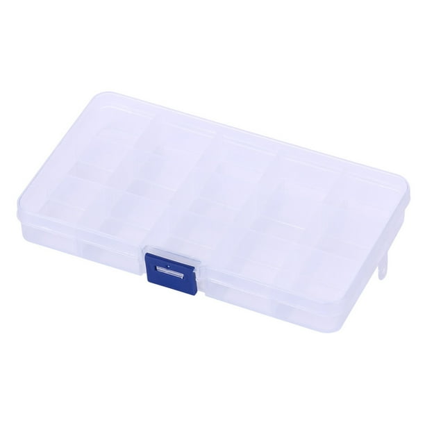 Homeholiday 8/10/15 Grid Fishing Clear Storage Box Transparent Fish Hook Organizer Plastic Jewelry Container Other 12.5*6.5*2.2cm