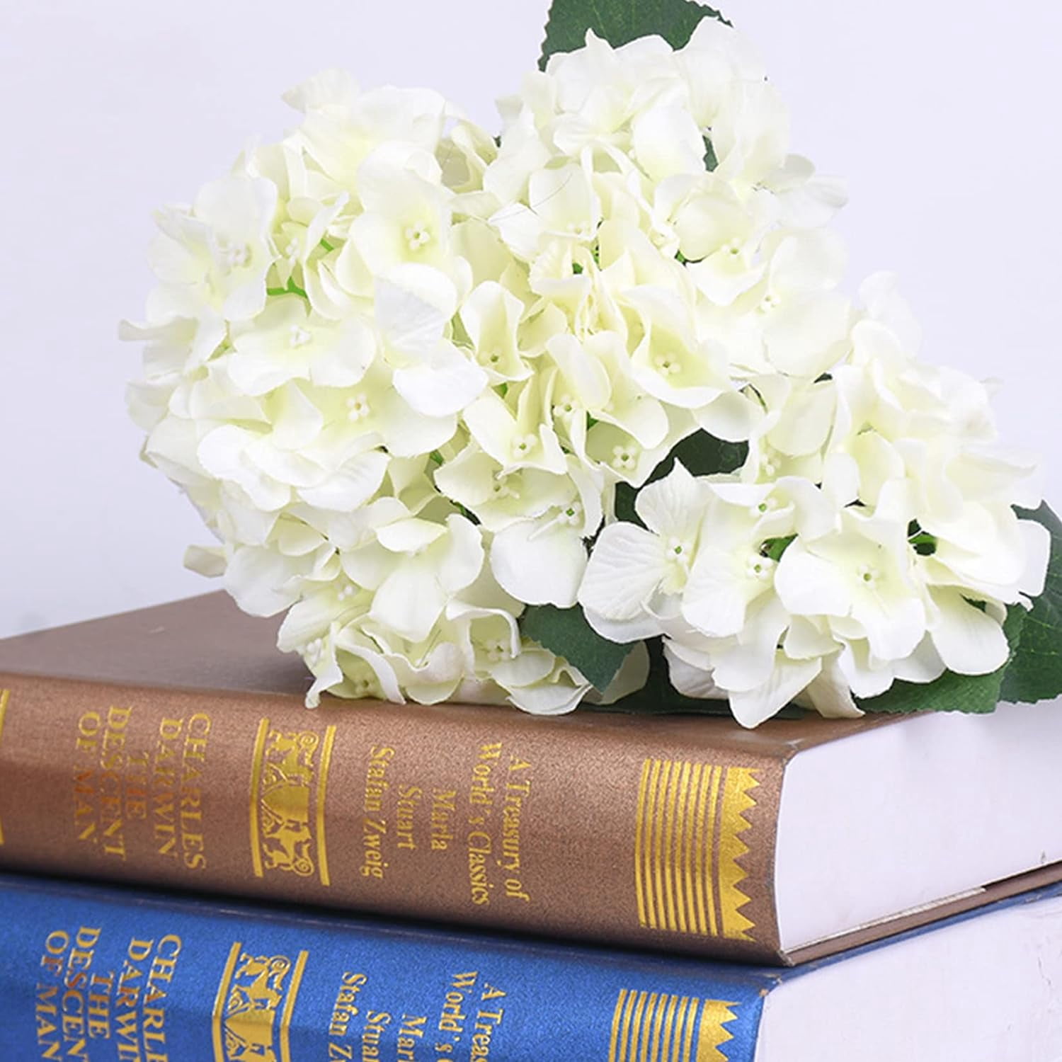 8 Inch Big Silk Hydrangea Heads Artificial Flowers Heads with Stems Fake Hydrangea Flowers for Décor