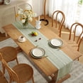 thumbnail image 4 of Cterwk Table Runner with Tassels, Embroidered Cotton Linen Table Runner Boho Table Runners for Christmas Party and Wedding, 90x13 Inches, 4 of 7