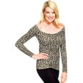 thumbnail image 2 of Skinny Tees Animal Print Scoop Neck Long Sleeve Top 127, 2 of 5