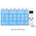 thumbnail image 2 of Recipiente para tabletas con temporizador de almacenamiento de medicamentos electrónicos Dispensador semanal de pastillas de 28 cuadrículas, 2 of 8