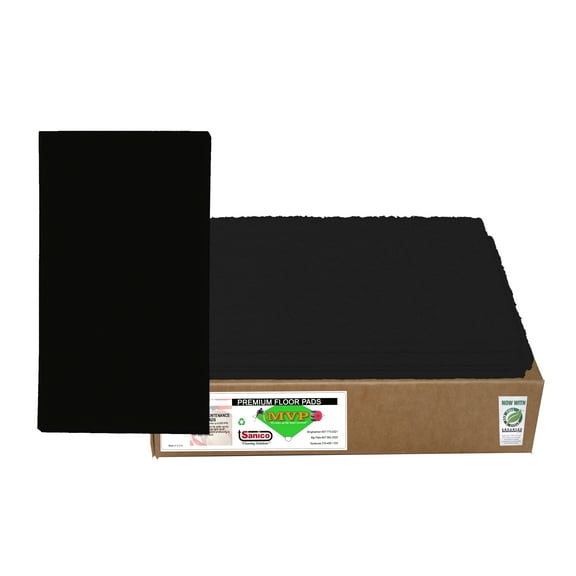 Sanico MVP Reliever Premium Black Strip 14" x 20" Floor Pad (Box of 5)