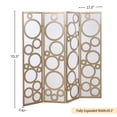 thumbnail image 5 of Roundhill Furniture Arvada 4-Panel Wood Room Divider w/Circle Pattern in Gold, 5 of 5