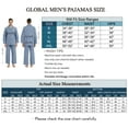 thumbnail image 4 of GLOBAL Mens Yarn Pajama Set 100% Cotton, Long Sleeve Button Down PJ Set for Men Plaid Men's Sleepwear, Sizes S-3XL, 4 of 5