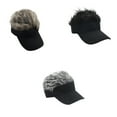 thumbnail image 3 of tredstone Unisexe Perruque Visière Chapeau Hommes Femmes Courte Coiffe Réglable Perruque Chapeau de Baseball Cadeau de Chapeau de Soleil Extérieur, Gris, 3 of 7
