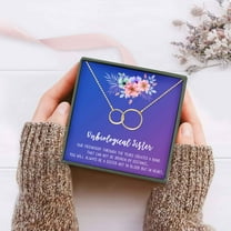 Anavia Unbiological Sister Gift Jewelry, Soul Sister Card Necklace, Sister Best Friend Gift, Big Little Sorority Card Gift-[Gold Infinity Double Ring, Blue-Purple Gift Card]