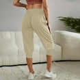thumbnail image 4 of Mlzmgr Joggers for Women High Waist Capri Pants for Women Running Athletic Gym 3/4 Length Pants Solid Color, 4 of 4
