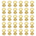 thumbnail image 1 of Uxcell 30 Juegos de Remaches de Cuero de Doble Tapa, Remaches de Metal Redondos de 6x8mm para Reparación de Artesanías de Cuero DIY, Bolsos, Cinturones, Zapatos, Dorado, 1 of 6