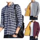 thumbnail image 2 of Men's Cotton Plaids Shirts Jacket Fleece Lined Flannel Shirts Sherpas Button Down Jackets Shacket with Pockets Outwear Gray L, 2 of 4