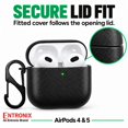 thumbnail image 6 of Entronix PU Leather Case for AirPods 5 / 4, Stylish Protective Cover with Carabiner, Black, 6 of 7