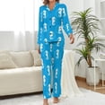 thumbnail image 2 of Top-kevin Women Long Sleeve Pajama Set Comfy Pjs Sets Seahorse Coral Bubbles 2 Piece Lounge Set, 2 of 6