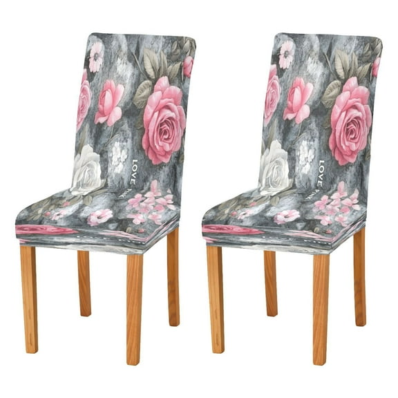 BZSMCE Chairs Slipcovers Dining Chair Covers Oil Rose Pattern Creative Pattern