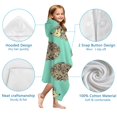 thumbnail image 7 of Cute Green Hedgehog Pattern Hooded Bath Towel，60"x35" for Ages 3 To 12 Kids, Quick Dry Lightweight Soft Microfiber Hood Beach Towel Cover Up for Kids, 7 of 7