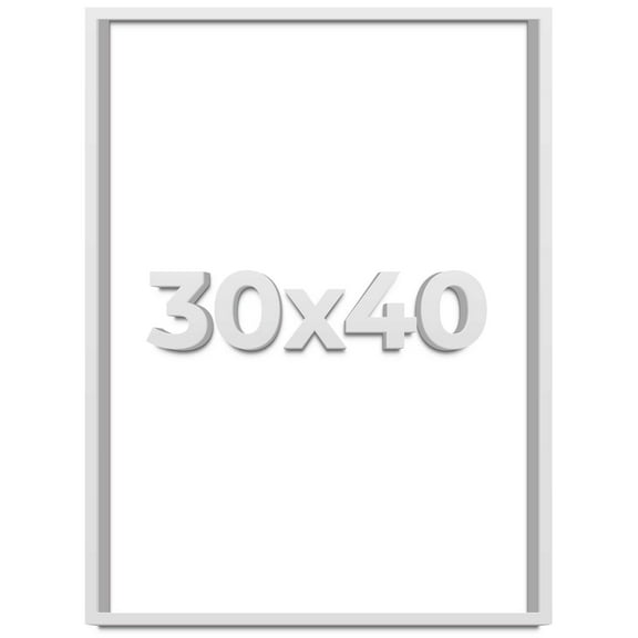 30x40 Shadow Box Frame White | 2 Inches Deep Real Wood Contemporary Shadowbox Display Frame | UV