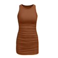thumbnail image 4 of Pisexur Robe Moulante Sans Manches à Col Rond pour Femmes, Ajustée, Côtelée, Extensible, Courte, pour Fête et Boîte de Nuit, 4 of 4
