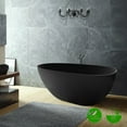 thumbnail image 3 of Rainlex 59" Freestanding Soaking Solid Surface Bathtub in Black, 3 of 12