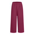 thumbnail image 4 of Pantalones casuales SCZ de bolsillo recto con cintura elástica suelta color púrpura 4XL, 4 of 6