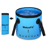 WeluvFit Collapsible Bucket with Handle, Lightweight Folding Water Container 5 Gallon (20L Blue)