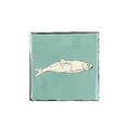 thumbnail image 2 of Cartissi   26x26 Black Ornate Wood Framed with Double Matting Museum Art Print Titled - Block Print Fish II, 2 of 4