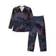 thumbnail image 1 of Balery Fire Breathing Dragon Twilight Pijama para Hombre de Dos Piezas con Manga Larga, Conjunto de Dormir y Descanso Suave con Bolsillos-XX-Large, 1 of 1