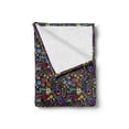 thumbnail image 2 of Colorful Soft Flannel Fleece Throw Blanket, Feminine Floral Composition Spring Nature Prospering Garden on Dark Background, Cozy Plush for Indoor and Outdoor Use, 50" x 70", Multicolor, by Ambesonne, 2 of 5