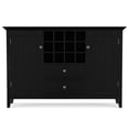 thumbnail image 3 of Simpli Home Bedford 54 inch Wide Solid Wood Transitional Sideboard Buffet and Wine Rack in Black, 3 of 12