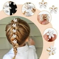 thumbnail image 5 of 10Pcs Small Mini Pearl Claw Clips with Flower Design, Hair Pins Hair Accessories for Women Girls, Bridal Wedding, 5 of 7