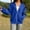 Blue, variant on Women's Lightweight Hoodies Full Zip Up Oversized Sweatshirts with Pockets Long Sleeve Thin Casual Hooded Jackets