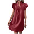 thumbnail image 1 of asddcavvf Robes pour Femmes Robe d'Été Polyvalente à Volants Col en V, 1 of 9