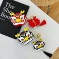 thumbnail image 5 of for Samsung Galaxy Buds FE/Buds 2 pro/Buds 2/Buds pro/Buds Live,Cute Cartoon Creative Dragon Head Design Silicone Earphone Case with Same Keychain (red), 5 of 11