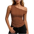 thumbnail image 3 of Favoffer Women Cami Tops Sleeveless Off Shoulder Polka Dot Slim Fit Breathable Casual Spring Summer Tops for Beach Street Outdoor Dating, 3 of 7