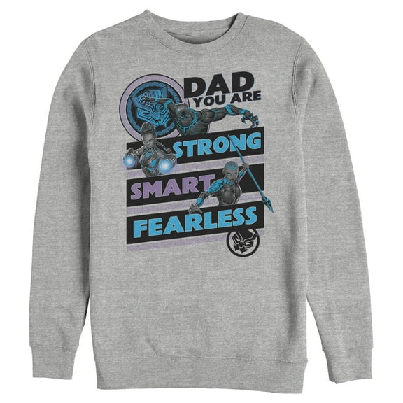 Men's Marvel Black Panther Dad You Are Strong Sweatshirt Athletic Heather Medium