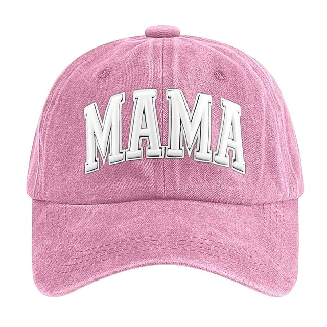 Wdgfv Mama Hats For Women Funny Adjustable Mini Baseball Cap For Moms Day Pink One Size