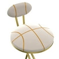 thumbnail image 4 of Set of 4 Round Bar Stools S-shaped Stripe Kitchen Stool Modern Velvet Upholstered Counter Chair for Dining Room (Gold), 4 of 12