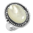 thumbnail image 1 of 925 Silver Ring For Women - Men White Real Mother Of Pearl Stone Silver Ring Size 7.5 April Birthstone Costume Silver Ring Size 7.5 Gift For Sister On Christmas 925 Silver Jewelry With Gemstone, 1 of 5