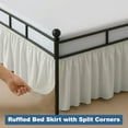 thumbnail image 3 of Ruffled Bed Skirt Split Corners with Platform, Tailored Fit Hotel Quality Wrinkle Free Ultra-Soft Microfiber Dust Ruffle, Upto 16 Inch Drop, Queen, Ivory, 3 of 7