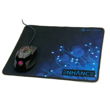 ENHANCE - Large Gaming Mouse Pad - Blue Circuit Design