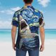 thumbnail image 4 of Fotbe Vintage Starry Sky Shark Camisa Hawaiana para Hombre Unisex – Camisa Casual de Verano con Botones de Manga Corta de Algodón y Lino,XX-Large, 4 of 7